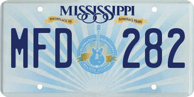 MS license plate MFD282
