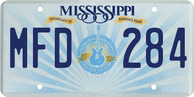MS license plate MFD284