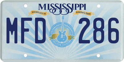 MS license plate MFD286