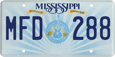 MS license plate MFD288