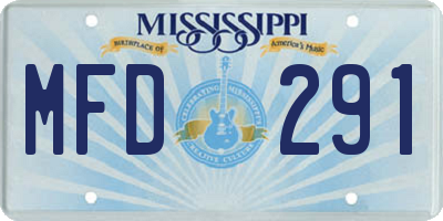 MS license plate MFD291