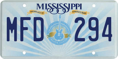 MS license plate MFD294