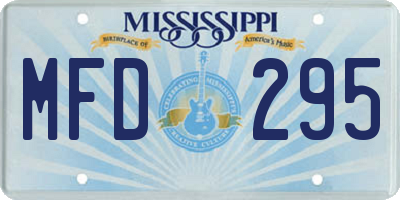 MS license plate MFD295