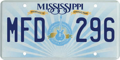 MS license plate MFD296