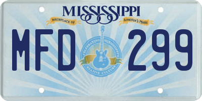 MS license plate MFD299