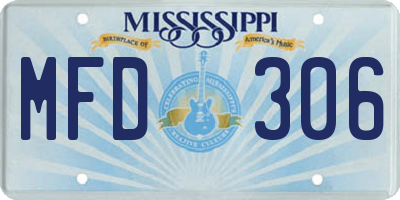 MS license plate MFD306