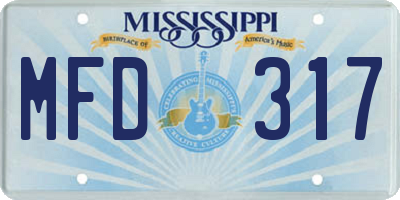 MS license plate MFD317