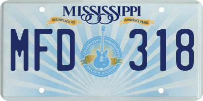 MS license plate MFD318