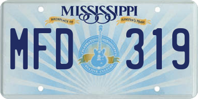 MS license plate MFD319