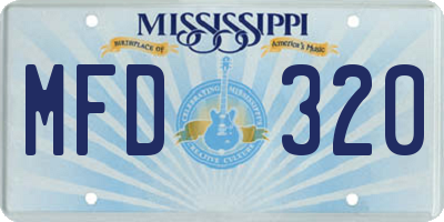 MS license plate MFD320