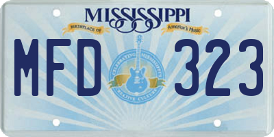 MS license plate MFD323