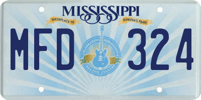 MS license plate MFD324