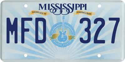 MS license plate MFD327