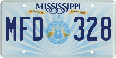 MS license plate MFD328