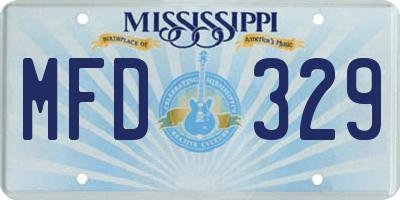 MS license plate MFD329