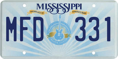 MS license plate MFD331