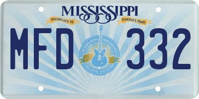 MS license plate MFD332