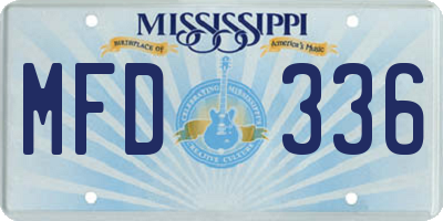 MS license plate MFD336