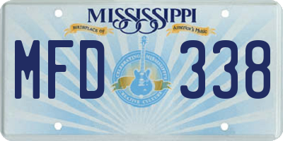 MS license plate MFD338