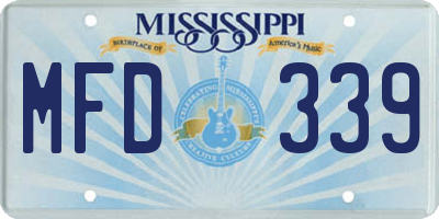 MS license plate MFD339