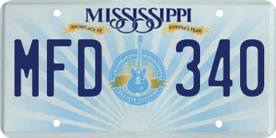 MS license plate MFD340