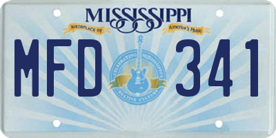 MS license plate MFD341