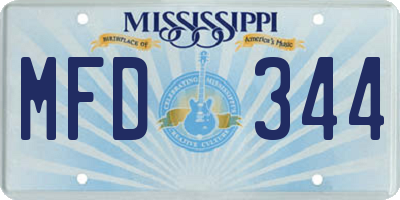 MS license plate MFD344