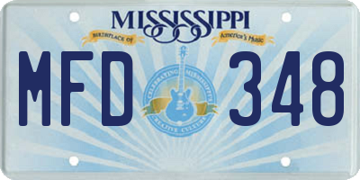 MS license plate MFD348