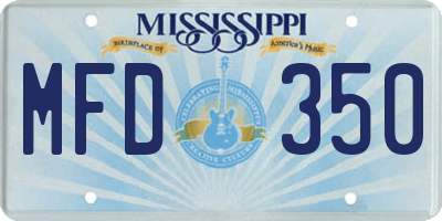 MS license plate MFD350