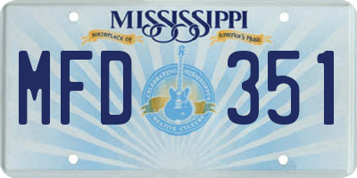 MS license plate MFD351