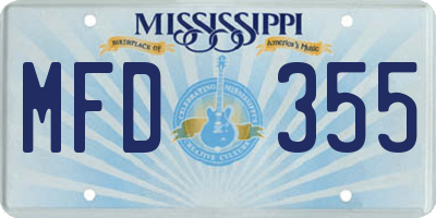 MS license plate MFD355