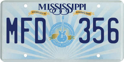 MS license plate MFD356