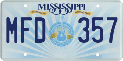 MS license plate MFD357
