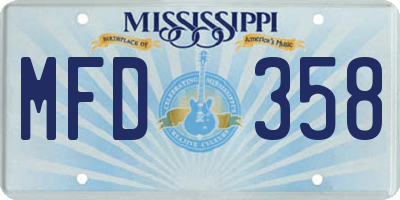 MS license plate MFD358