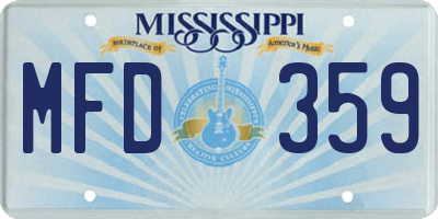 MS license plate MFD359