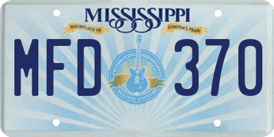 MS license plate MFD370