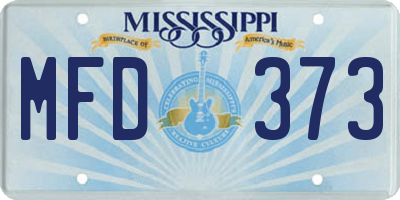 MS license plate MFD373