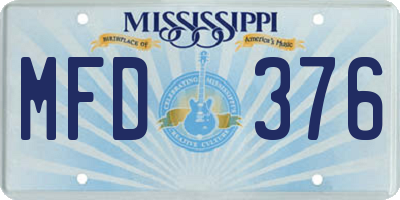 MS license plate MFD376