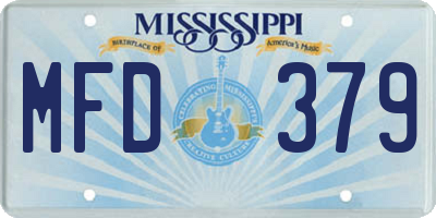 MS license plate MFD379