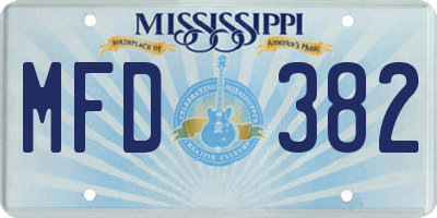 MS license plate MFD382