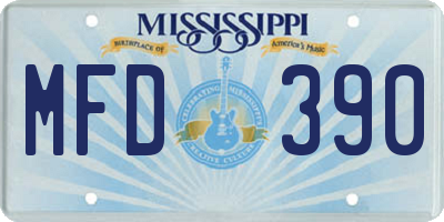 MS license plate MFD390