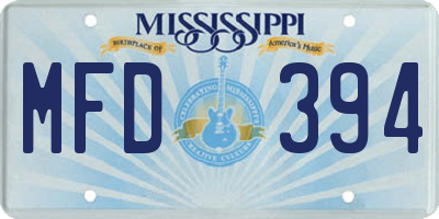 MS license plate MFD394