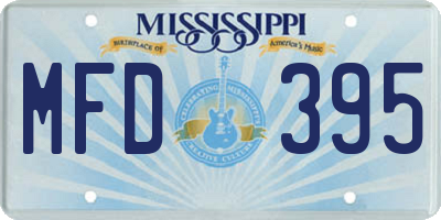MS license plate MFD395
