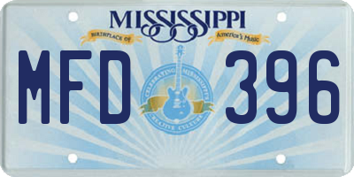 MS license plate MFD396