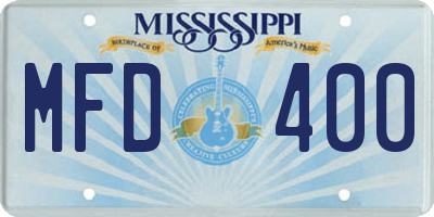 MS license plate MFD400