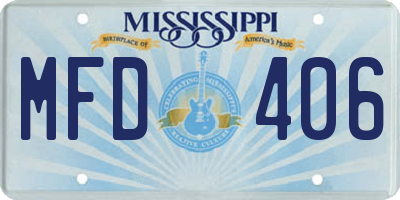 MS license plate MFD406