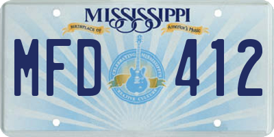 MS license plate MFD412