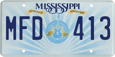 MS license plate MFD413