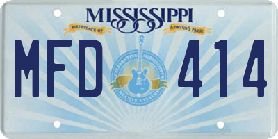 MS license plate MFD414