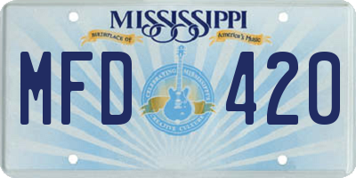 MS license plate MFD420